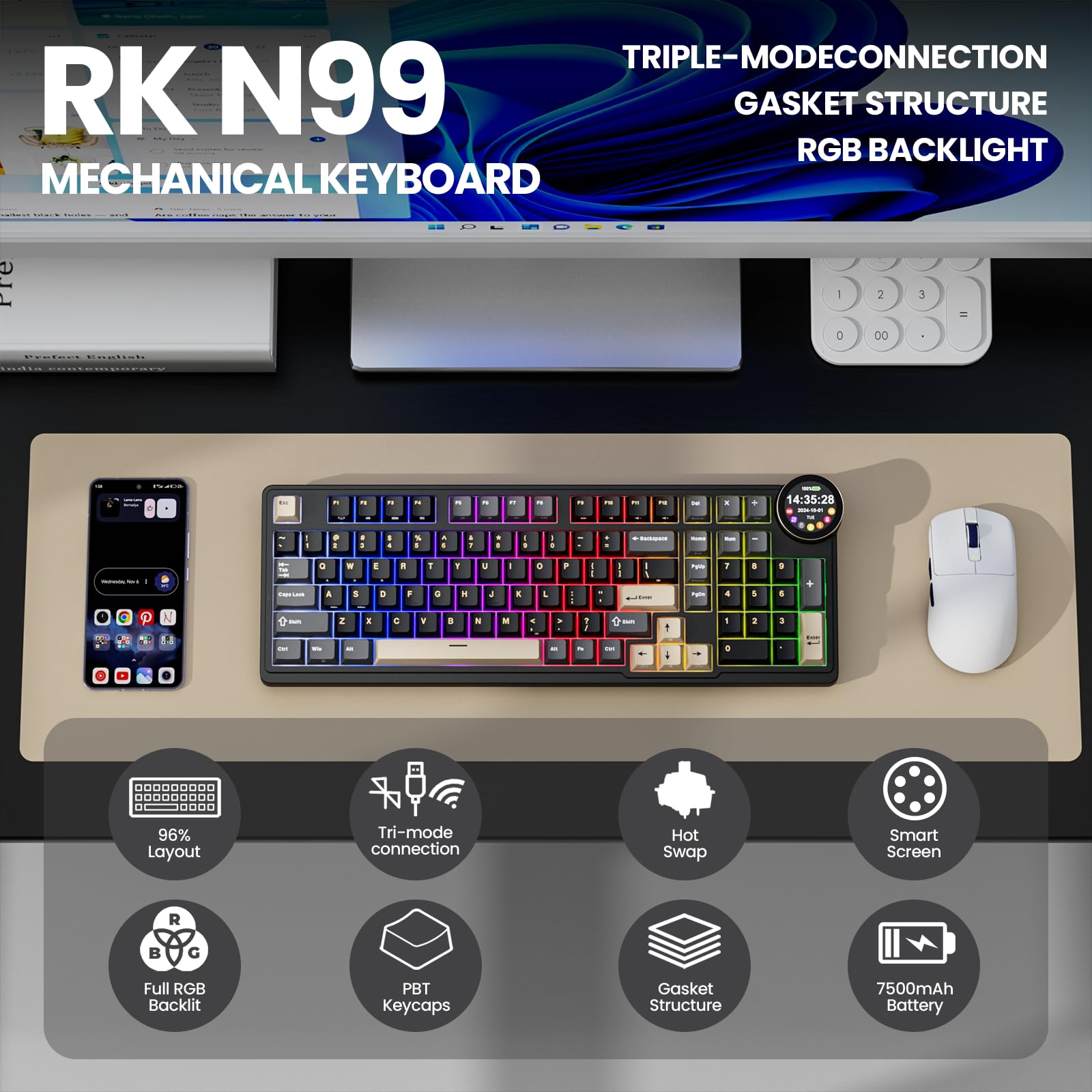 Amazon | RK N99 ゲーミングキーボード ブラック | RK ROYAL KLUDGE
